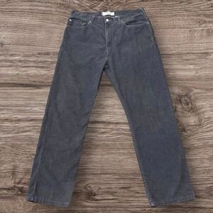 Vintage Levi's 505 Corduroy Pants 2003 36xL31 Charcoal Gray Reg Fit Straight Leg